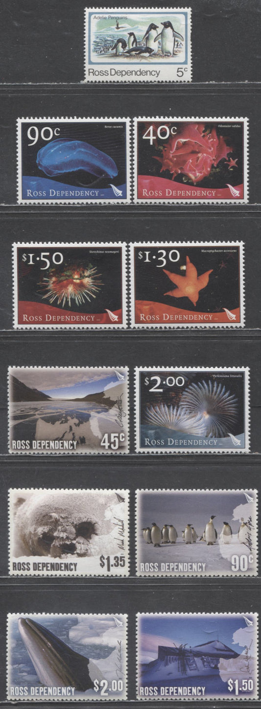 Lot 169 Ross Dependency (New Zealand) SC#L15/L93 1982-2005 25th Anniversary Of Scott Base, Marine Life & Photograph Issues, 11 VFOG & NH Singles, Click on Listing to See ALL Pictures, 2017 Scott Cat. $21.05