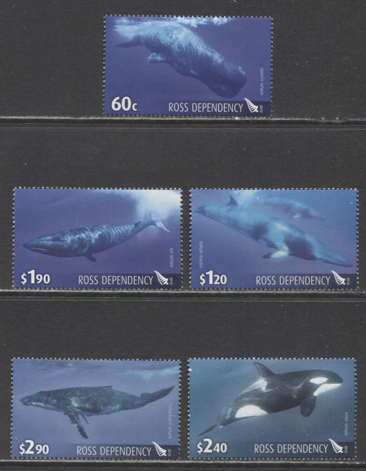 Lot 171 Ross Dependency (New Zealand) SC#L114-L118 2010 Whales Issue, 5 VFNH Singles, Click on Listing to See ALL Pictures, 2017 Scott Cat. $14.1