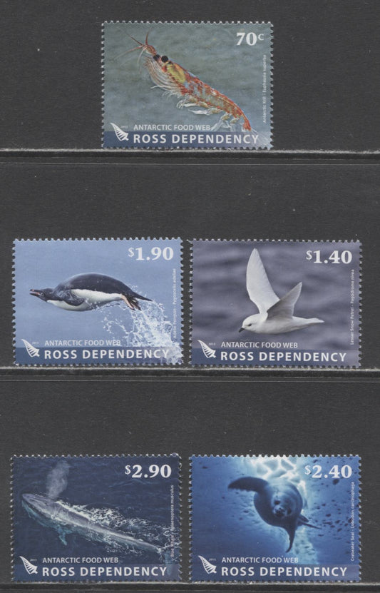 Lot 172 Ross Dependency (New Zealand) SC#L129-L133 2013 Antarctic Food Web Issue, 5 VFNH Singles, Click on Listing to See ALL Pictures, 2017 Scott Cat. $15.65