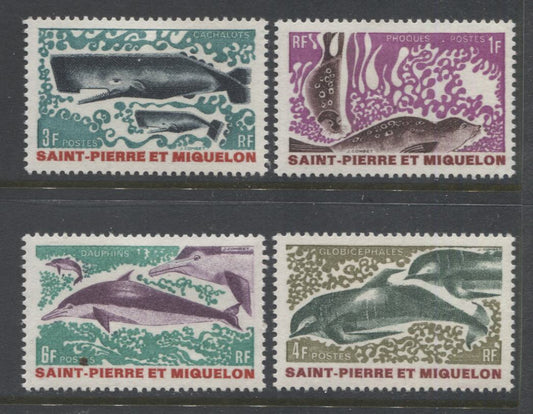 Lot 182 St Pierre & Miquelon SC#389-392 1969 Marine Life Issue, 4 VFOG Singles, Click on Listing to See ALL Pictures, 2017 Scott Cat. $17.5