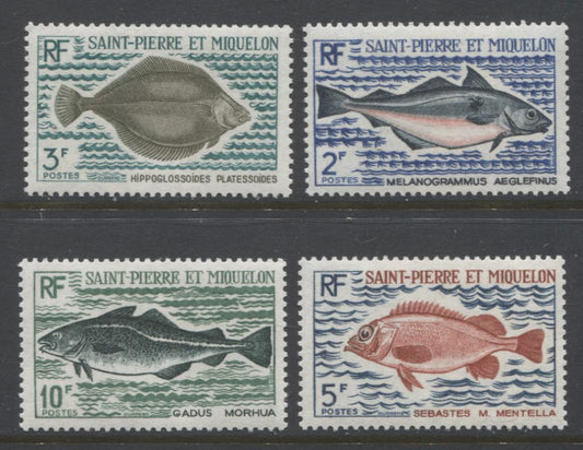Lot 183 St Pierre & Miquelon SC#419-422 1972 Fish Issue, 4 VFNH Singles, Click on Listing to See ALL Pictures, 2017 Scott Cat. $25