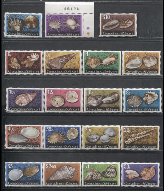 Lot 194 St Vincent Grenadines SC#33-51 1974-1976 Shells Issue, 19 VFOG Singles, Click on Listing to See ALL Pictures, 2017 Scott Cat. $19