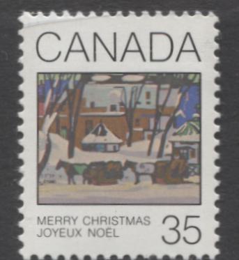 Lot 366 Canada #871var 35c Multicoloured McGill Cab, 1980 Christmas Issue, A VFNH Single, Small Black Dot Above "S" Of Christmas, NF/NF Paper, Tertiary