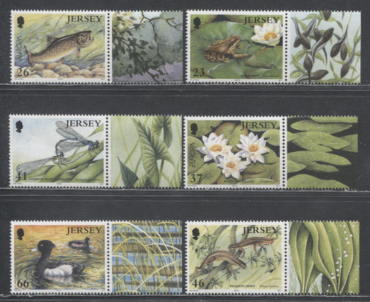 Lot 39 Jersey SC#989-994 2001 Pond Life Issue, 6 VFOG Singles+Labels, Click on Listing to See ALL Pictures, 2017 Scott Cat. $8.15