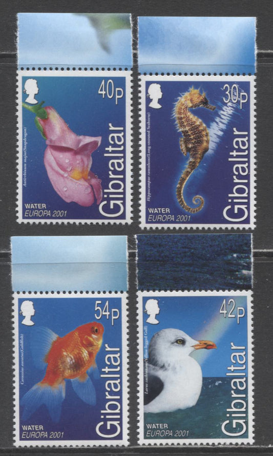 Lot 4 Gibraltar SC#871-874 2001 Europa Issue, 4 VFNH Singles, Click on Listing to See ALL Pictures, 2017 Scott Cat. $10
