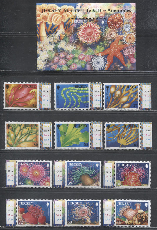 Lot 42 Jersey SC#1383-1460 2009-2010 Seaweed - Sea Anemones Issues, 13 VFOG/NH Singles & Souvenir Sheet, Click on Listing to See ALL Pictures, 2017 Scott Cat. $29.7