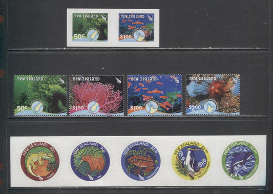 Lot 1 New Zealand SC#2119a/2167a 2007-2008 Indigenous Animals - Reef Issues, 6 VFNH Singles, Pair & Strip Of 5, Click on Listing to See ALL Pictures, 2017 Scott Cat. $19.1
