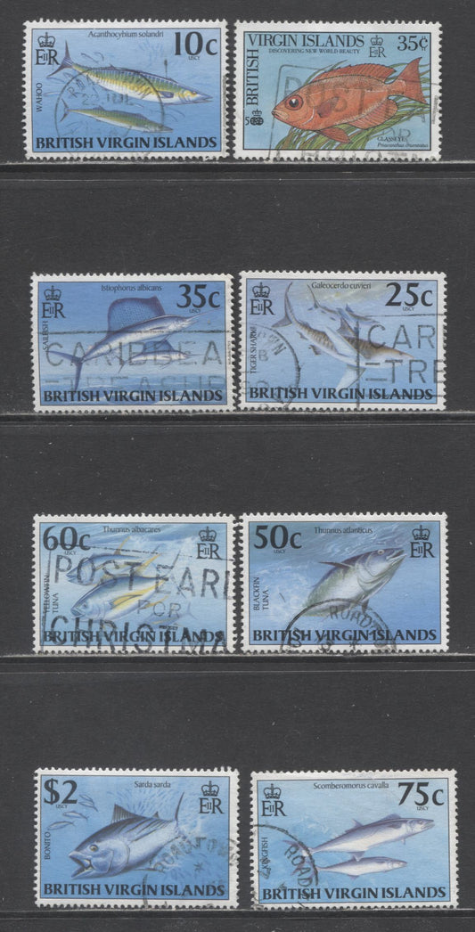 Lot 104 Virgin Islands SC#669/859 1990-1991 Fish & Game Fish Issues, 8 Very Fine Used Singles, Click on Listing to See ALL Pictures, 2017 Scott Cat. $13.35