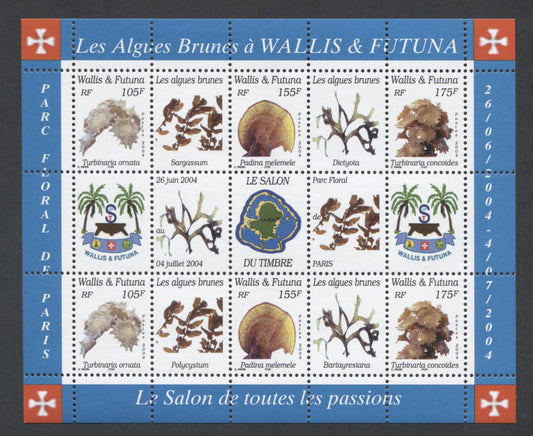 Lot 109 Wallis & Futuna Islands SC#589  2004 Seaweeds Issue, Unlisted In Scott, A VFNH Souvenir Sheet, Click on Listing to See ALL Pictures, Estimated Value $35