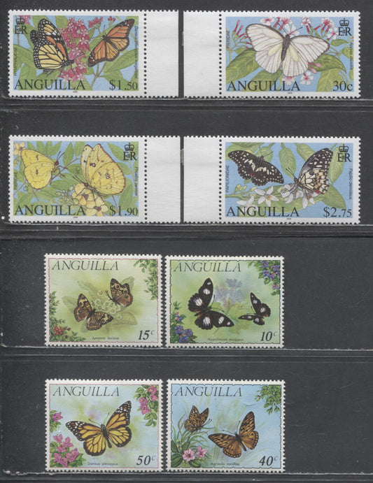 Lot 124 Anguilla SC#123/1154 1971-2006 Butterfly Issues, 7 VFOG Singles, Click on Listing to See ALL Pictures, 2017 Scott Cat. $16.75