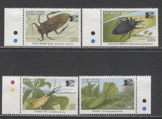 Lot 150 Belize SC#1063-1066 1996 Insects With '96' Inscription Issue, 4 VFNH Singles, 2017 Scott Cat. $6.15
