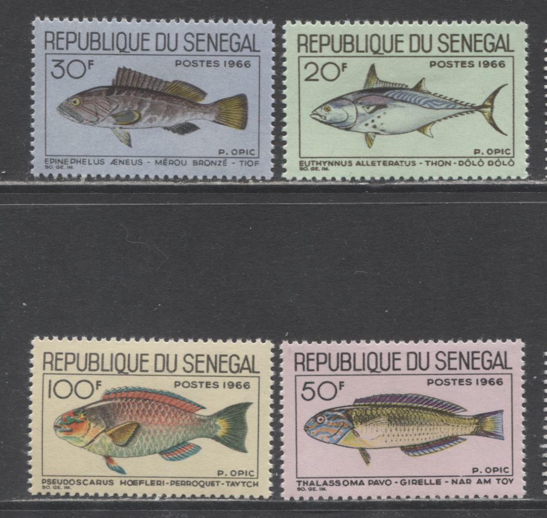 Lot 15 Senegal SC#270-273 1966 Fish Issues, 4 VFOG Singles, Click on Listing to See ALL Pictures, 2017 Scott Cat. $5.1