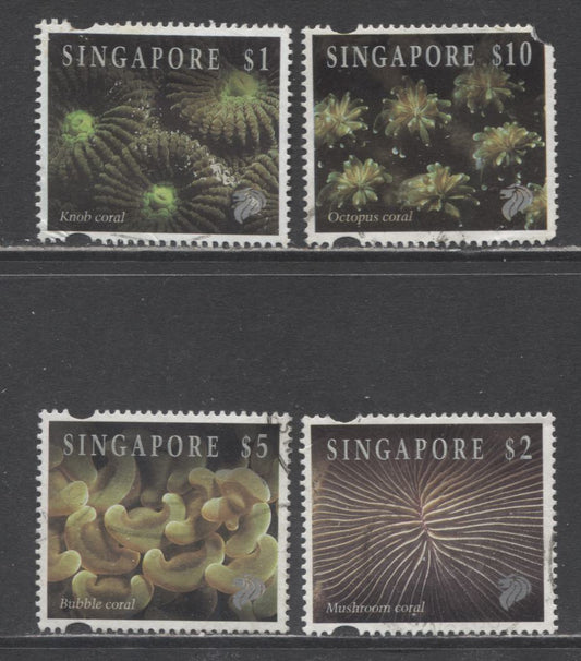 Lot 17 Singapore SC#682-684a 1994 Marine Life Issue, 4 Fine/Very Fine Used Singles, Click on Listing to See ALL Pictures, 2017 Scott Cat. $24