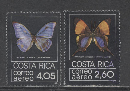 Lot 171 Costa Rica SC#C763-C764 1979 Butterfly Airmail Issue, 2 Very Fine Used Singles, Click on Listing to See ALL Pictures, 2017 Scott Cat. $5
