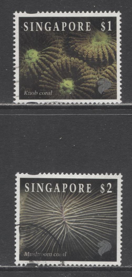 Lot 18 Singapore SC#822-822a 1994 Marine Life Issue, 2 Very Fine Used Singles, Click on Listing to See ALL Pictures, 2017 Scott Cat. $14.5