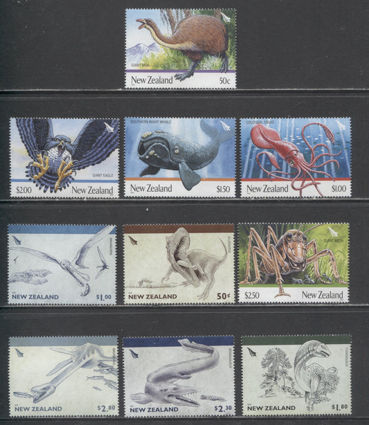Lot 1A New Zealand SC#2239/2297 2009-2010 Giants Of NZ - Prehistoric Animal Issues, 10 VFNH Singles, Click on Listing to See ALL Pictures, 2017 Scott Cat. $21.6