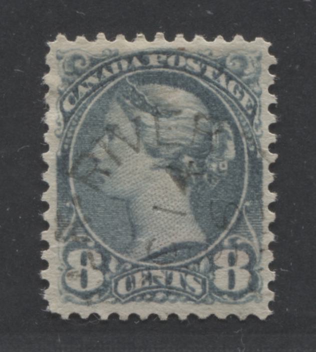Lot 233 Canada #44b 8c Bluish Slate Queen Victoria, 1870-1897 Small Queen Issue, A VF Used Single, With Light October 14, 1896 Chalk River Split Ring Cancel