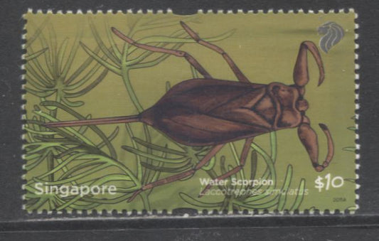 Lot 24 Singapore SC#1487 $10 Multicolored 2011 Pond Life Issue, A VFNH Single, Click on Listing to See ALL Pictures, 2017 Scott Cat. $16