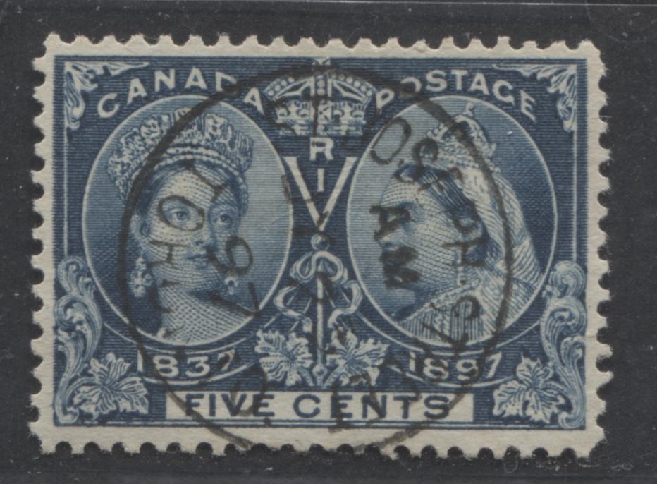 Lot 245 Canada #54 5c Dark Blue Queen Victoria, 1897 Diamond Jubilee Issue, A VF Used Single, With SON July 25, 1897 St. Joseph St, Toronto CDS Cancel