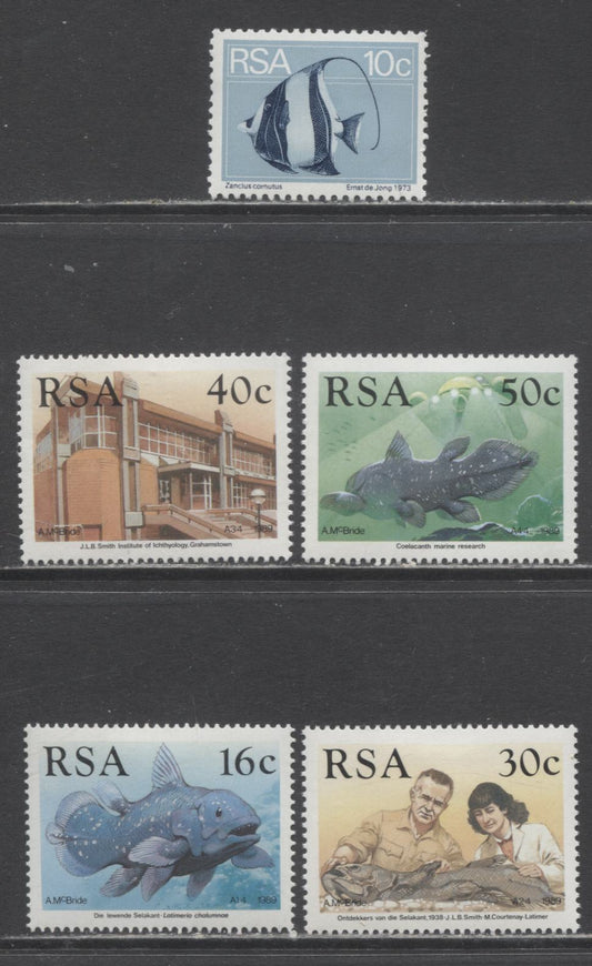 Lot 26 South Africa SC#433-765 1974-1989 Nature - Coelacanth Issues, 5 VFOG/NH Singles, Click on Listing to See ALL Pictures, 2017 Scott Cat. $11.7