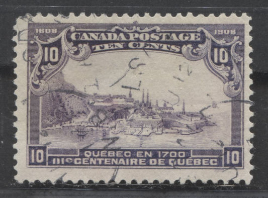 Lot 274 Canada #101 10c Dull Violet Quebec in 1700, 1908 Quebec Tercentenary Issue, A Fine Used Single