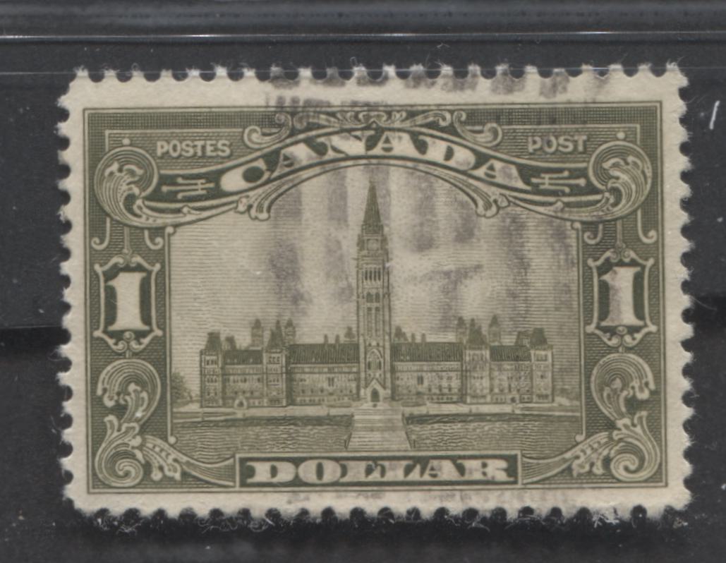 Lot 294A Canada #159iii $1 Brown Olive Parliament Buildings, 1928-1929 Scroll Issue, A VF Used Single