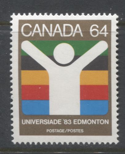 Lot 366 Canada #982var 64c Multicoloured Universiade Edmonton Symbol, 1983 World University Games Issue, A VFNH Single, DF1/LF4 Paper, Scarce, As Most Are NF or DF