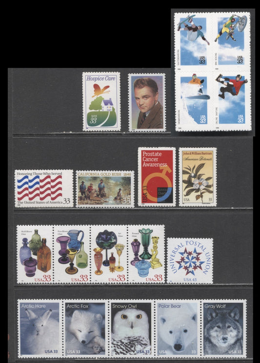 Lot 138 United States SC#3292a/3332 1999 Arctic Animals/UPU Issues, 10 VFNH Singles, Block Of 4 & Strips Of 4 & 5, Click on Listing to See ALL Pictures, 2017 Scott Cat. $16.7