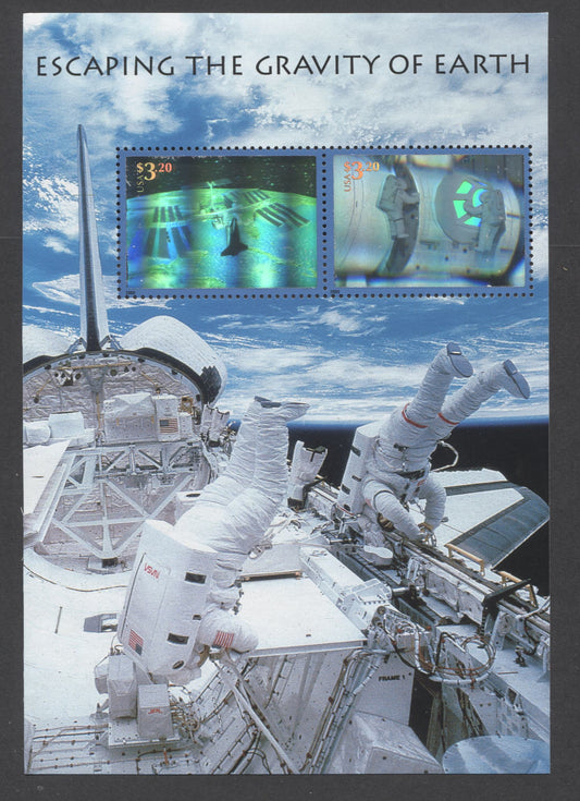 Lot 151 United States SC#3411 $3.20 Multicolored 2000 Escaping The Gravity Of Earth Issue, A VFNH Sheet Of 2, Click on Listing to See ALL Pictures, 2017 Scott Cat. $21