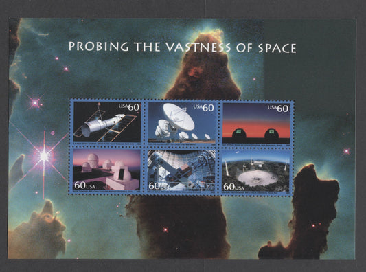Lot 153 United States SC#3409 60c Multicolored 2000 Probing The Vastness Of Space Issue, A VFNH Sheet Of 6, Click on Listing to See ALL Pictures, 2017 Scott Cat. $12.5