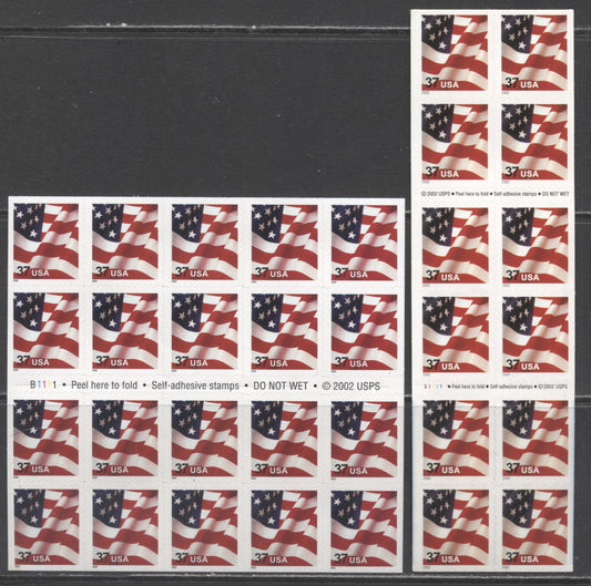 Lot 175 United States SC#3634c/3636c 2002-2005 Flags Issue, Double-Sided Booklet, 2 VFNH Pane Of 18 & Booklet Of 20, Click on Listing to See ALL Pictures, 2017 Scott Cat. $30