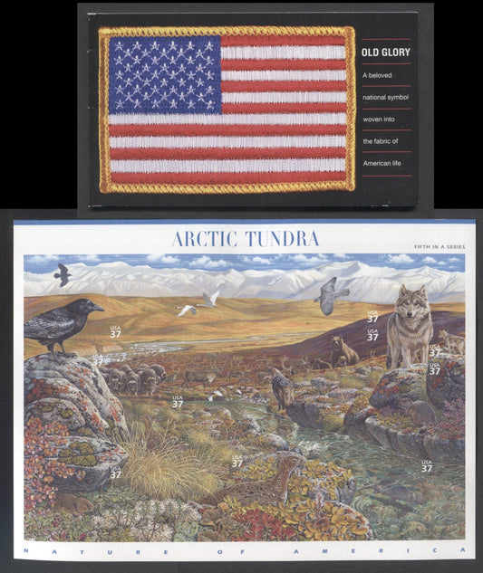 Lot 186 United States SC#3780b/3802 2003 Old Glory & Arctic Tundra Issues, 2 VFNH Sheet Of 10 & Bookelt Of 20, Click on Listing to See ALL Pictures, 2017 Scott Cat. $22.5