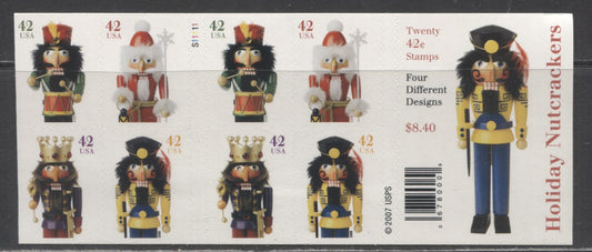 Lot 233 United States SC#4363b 42c Multicolored 2008 Nutcracker Issue, Double-Sided Booklet, A VFNH Booklet Of 20, Click on Listing to See ALL Pictures, 2017 Scott Cat. $20