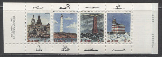 Lot 274 Aland SC#67a 2.10m Multicolored 1992 Lighthouses Issue, A VFNH Complete Booklet Of 4, Click on Listing to See ALL Pictures, 2017 Scott Cat. $30