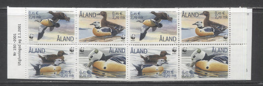 Lot 285 Aland SC#185e 2.70m Multicolored 2001 WWF Issue, A VFNH Booklet Of 8, Click on Listing to See ALL Pictures, 2017 Scott Cat. $11