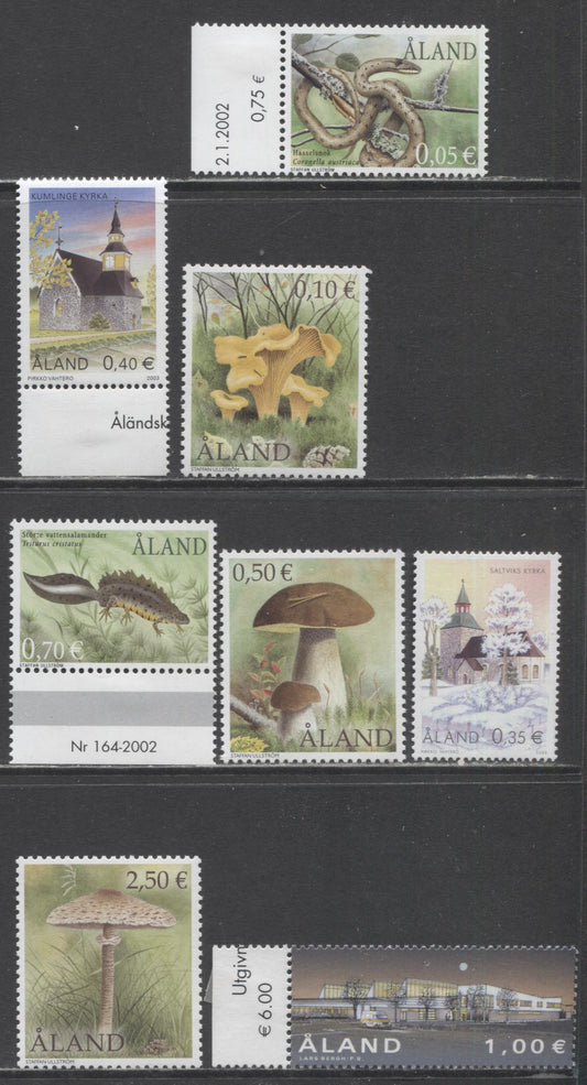 Lot 287 Aland SC#193-200 200-2003 Fauna, Post Terminal & Mushrooms Issues, 8 VFNH Singles, Click on Listing to See ALL Pictures, 2017 Scott Cat. $17.9