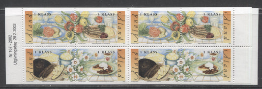 Lot 288 Aland SC#203e 1k Multicolored 2002 Cuisine Issue, A VFNH Bookler Of 8, Click on Listing to See ALL Pictures, 2017 Scott Cat. $14