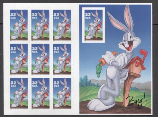 Lot 73 United States SC#3137 32c Multicolored 1997 Bugs Bunny Issue, A VFNH Imperf Sheet Of 10, Click on Listing to See ALL Pictures, 2017 Scott Cat. $6.75