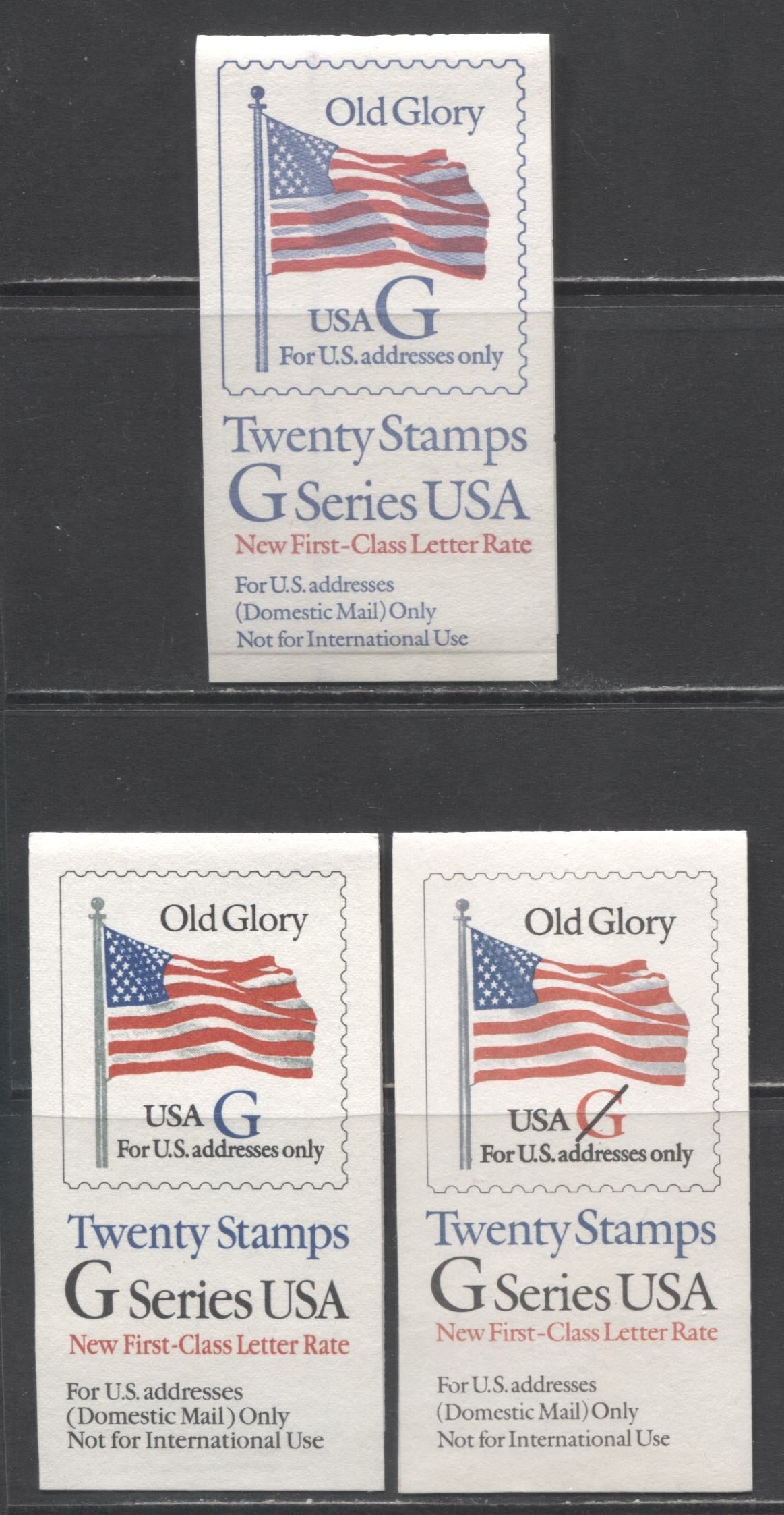 Lot 93 United States Sc2883a 2885a 1994 Old Glory G Series Issue 3 V