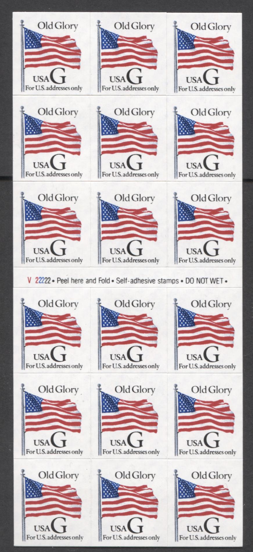 Lot 97 United States SC#2286a G Multicolored 1994 Old Glory G Series Issue, A VFNH Block Of 18, Click on Listing to See ALL Pictures, 2017 Scott Cat. $14