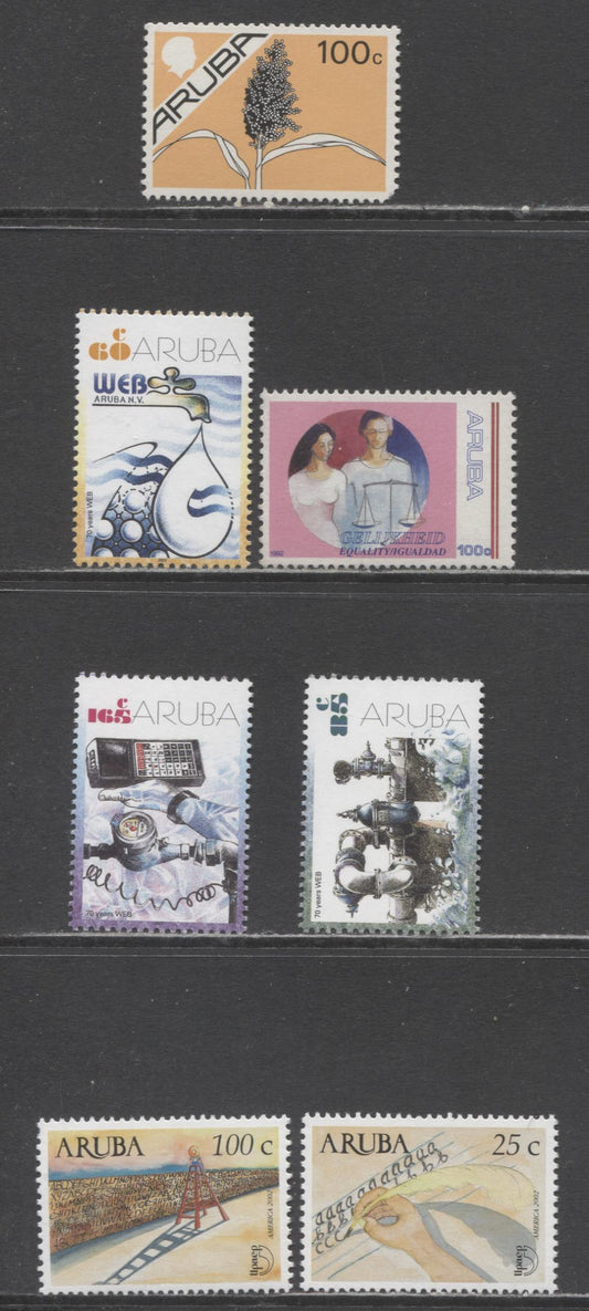 Lot 150 Aruba SC#14/221 1986-2002 Pictorials/American Youth Education & Literacy Issues, 7 VFNH Singles, Click on Listing to See ALL Pictures, 2017 Scott Cat. $13.5