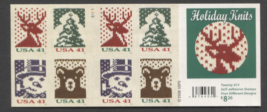 Lot 15 United States SC#4210d 41c Multicolored 2007 Christmas Issue, Double Sided Booklet, A VFNH Pane Of 20, Click on Listing to See ALL Pictures, 2017 Scott Cat. $17
