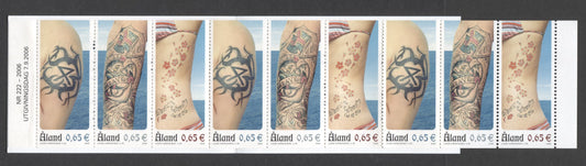 Lot 159 Aland Islands SC#250d 0.65€ Multicolored 2006 Tattoos Issues, A VFNH Booklet Of 9, Click on Listing to See ALL Pictures, 2017 Scott Cat. $16