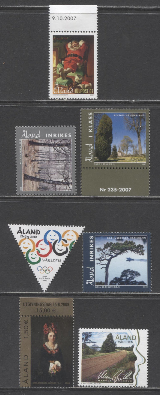 Lot 164 Aland Islands SC#268/279 2007 Landscape/Rally Issues, 7 VFNH Singles, Click on Listing to See ALL Pictures, 2017 Scott Cat. $19.4