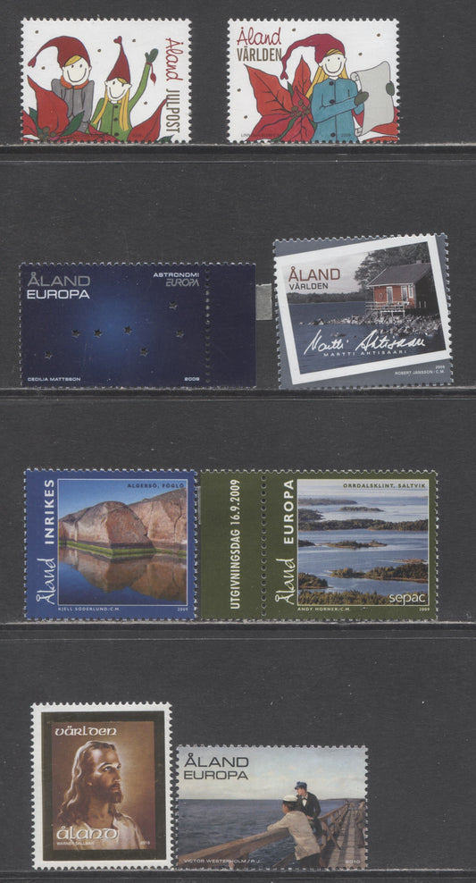 Lot 173 Aland Islands SC#287/298 2009 Europa/Jesus Painting Issues, 8 VFNH Singles, Click on Listing to See ALL Pictures, 2017 Scott Cat. $20