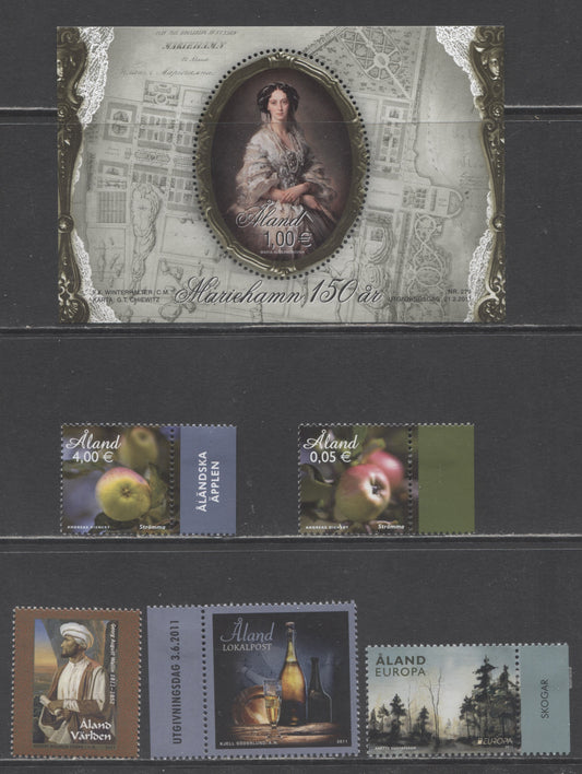 Lot 175 Aland Islands SC#313/320 2011 Princess Alexandrouna/Apples Issues, 6 VFNH Singles & Souvenir Sheet, Click on Listing to See ALL Pictures, 2017 Scott Cat. $24