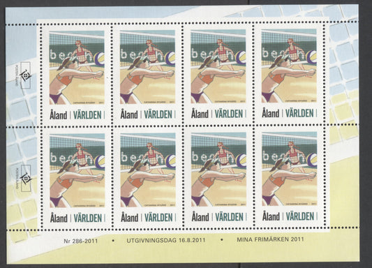 Lot 176 Aland Islands SC#321  2011 Volleyball Issue, A VFNH Sheet Of 8, Click on Listing to See ALL Pictures, 2017 Scott Cat. $24