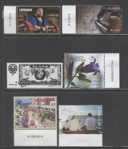 Lot 184 Aland Islands SC#355/B3 2014 Grand Piano/Semi Postals, 6 VFNH Singles, Click on Listing to See ALL Pictures, 2017 Scott Cat. $20.25