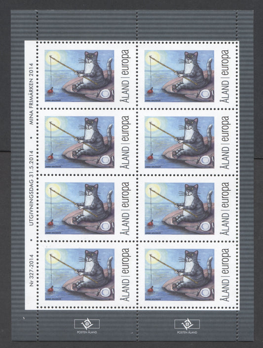 Lot 185 Aland Islands SC#358-358 2014 Cat Fishing Issue, A VFNH Sheet Of 8, Click on Listing to See ALL Pictures, 2017 Scott Cat. $24
