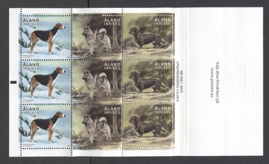 Lot 189 Aland Islands SC#373d  2015 Dogs Issue, A VFNH Booklet Of 9, Click on Listing to See ALL Pictures, 2017 Scott Cat. $25